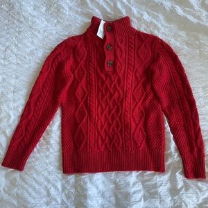 NWT GAP Kids Red Cable Knit Sweater Medium